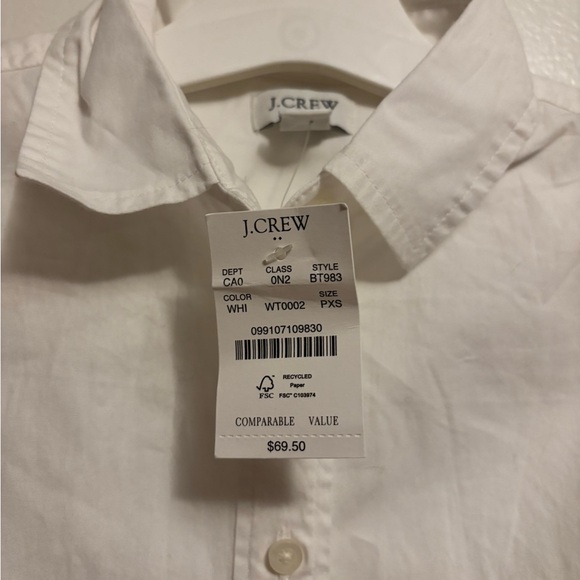 NWT J. Crew Sz XSP Sleeveless cotton poplin shirt in signature fit - Picture 4 of 5